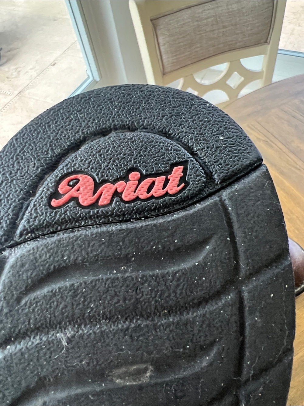 Ariat Brown Leather Boots with Pink Embroidery 9B - Picture 2 of 16